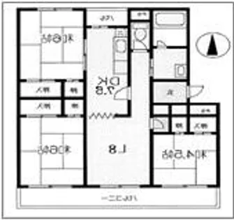 西新在家マンション【2階】の間取り