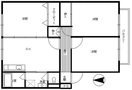 サンガーデン錦城【101号室】の間取り