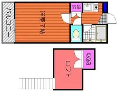 ウェルネス下原【206号室】の間取り