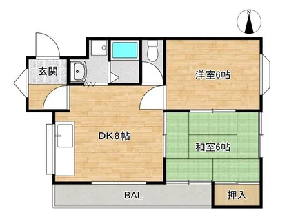 大阪府大阪市旭区中宮2丁目【マンション】の間取り