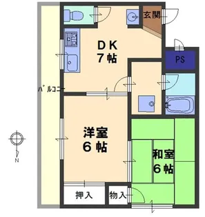 メゾン深野【2D号室】の間取り