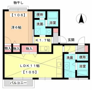 タウニィカナ【-号室】の間取り