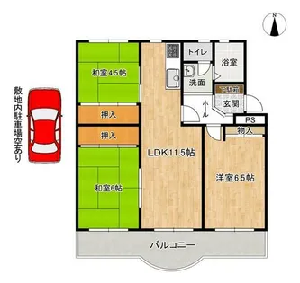 鈴蘭台ハウス5号棟【2階】の間取り