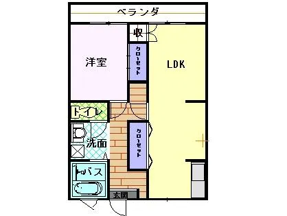 コーポ鈴寅【2-B号室】の間取り