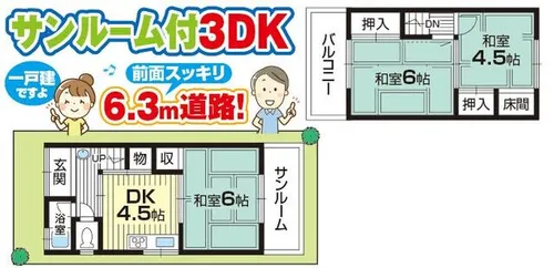 大阪府大東市北条5丁目【一戸建】の間取り