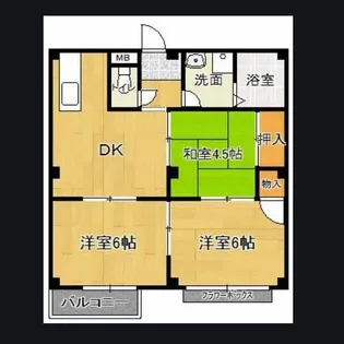 ピア下山門Ⅱ【101号室】の間取り