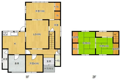福岡県大牟田市大字勝立【一戸建】の間取り