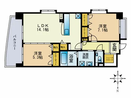 バルセロナ箱崎【5階】の間取り