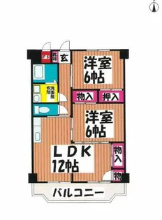 福岡県大牟田市亀谷町【マンション】の間取り