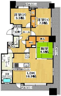 北海道札幌市中央区南七条西23丁目【マンション】の間取り