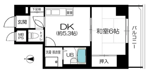 ライオンズマンション御堂本町【6階】の間取り