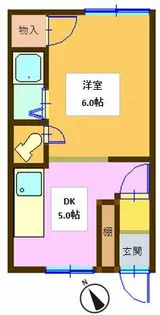 オリス滝川【201号室】の間取り