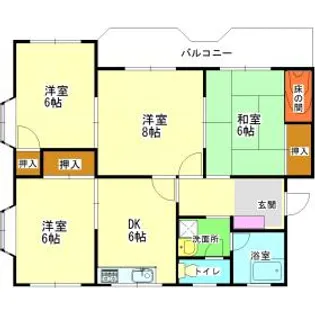 コーポ力丸【204号室】の間取り
