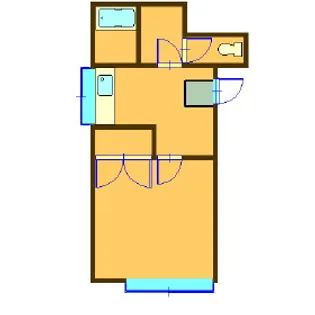 コーポ瀬戸口【202号室】の間取り