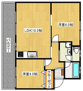 ユートピア葛原【5階】の間取り