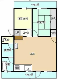 板櫃町福丸団地【301号室】の間取り
