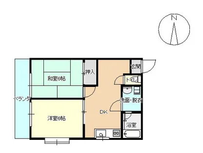 サントラルハウス【201号室】の間取り