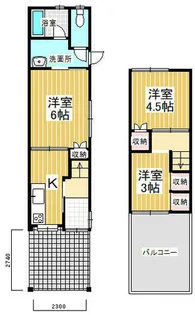 大阪府東大阪市鳥居町【一戸建】の間取り