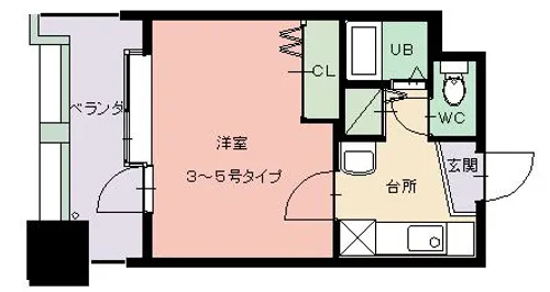 ニューサンリバー8番館【3階】の間取り