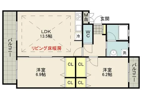 カサグランデ【203号室】の間取り