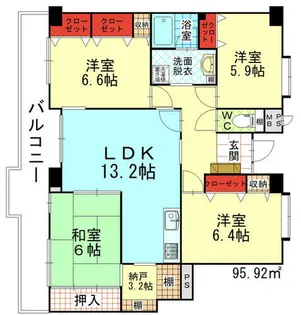 ブロッサムベルジュ沢見【3階】の間取り