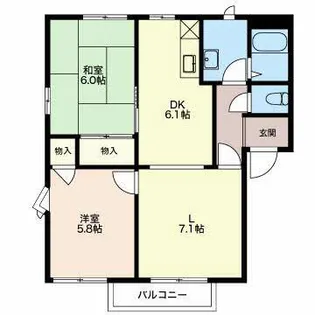 オレンジパーク野田【2F号室】の間取り