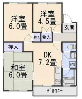 京都府木津川市木津宮ノ堀【アパート】の間取り