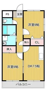 レジデンスフジ通町Ⅱ【201号室】の間取り