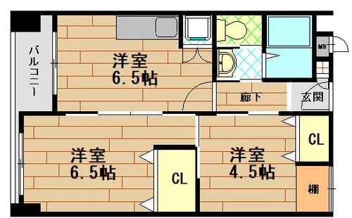 稗田マンション【4階】の間取り
