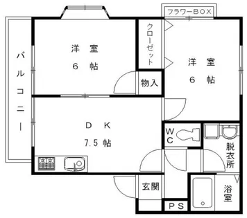 リバーシティ片峰C【202号室】の間取り