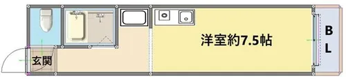 明輝マンションD棟【408号室】の間取り