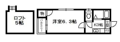 エクセルハイツ姪浜Ⅰ【105号室】の間取り