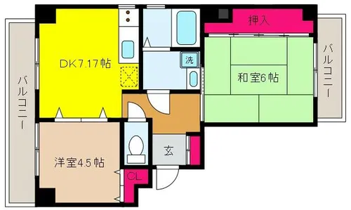 サンコート住吉駅前【5階】の間取り