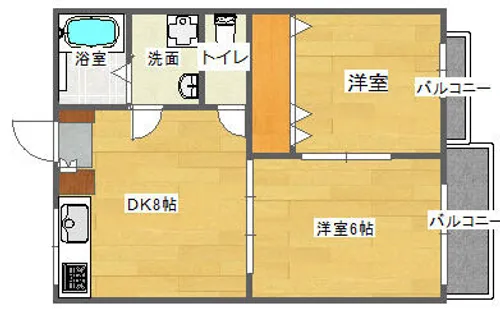 奈良県生駒市谷田町【アパート】の間取り