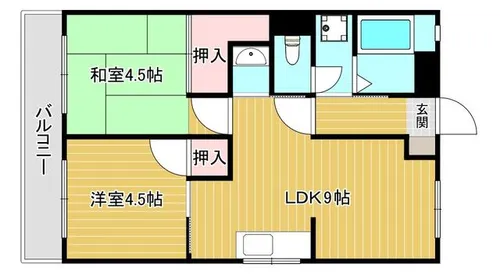 コーポ満津羅【2階】の間取り