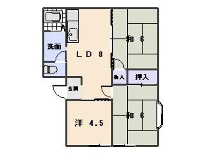 兵庫県相生市双葉2丁目【アパート】の間取り