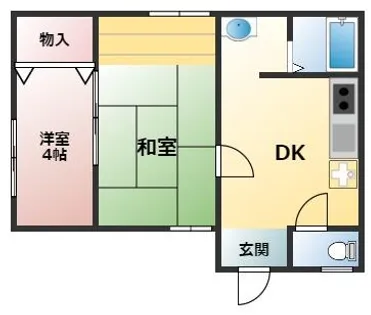 房王寺1丁目アパート【1階】の間取り