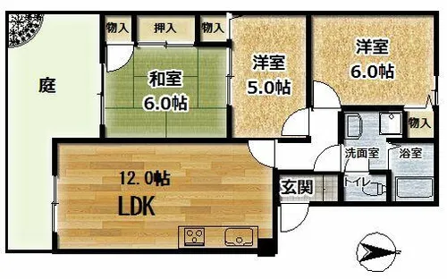 グッドライフ有野中町【1階】の間取り