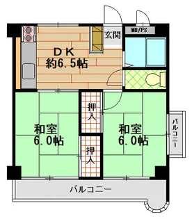 サンハイツ兵庫【3階】の間取り