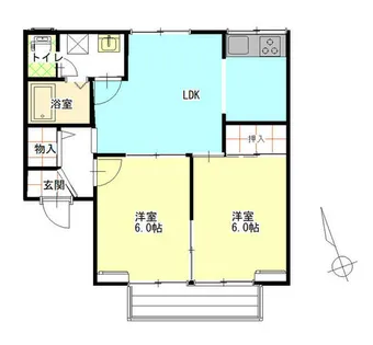 サンヴィレッヂ【1階】の間取り