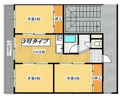 コンツェルト白石【203号室】の間取り