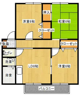 サンビレッジ葛原 A棟【201号室】の間取り