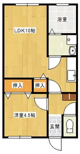 グランブルー吉富 B棟【1階】の間取り