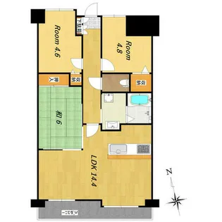 ライオンズマンション淀城公園【2階】の間取り