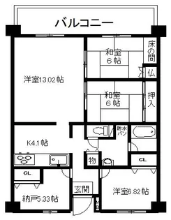 エーデルホルツ弐四【603号室】の間取り