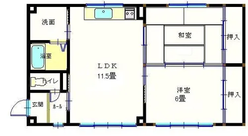 フォレスト陣屋【101号室】の間取り