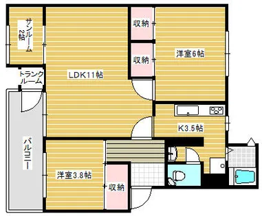 北須磨団地C棟3【3階】の間取り