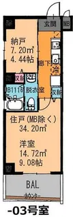 グランシアター高井田【2階】の間取り