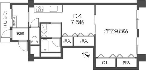 第一中村マンション【4C号室】の間取り