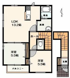 コンチェルト【203号室】の間取り